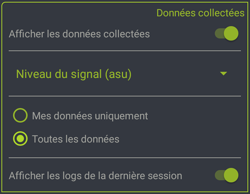 Filtre données